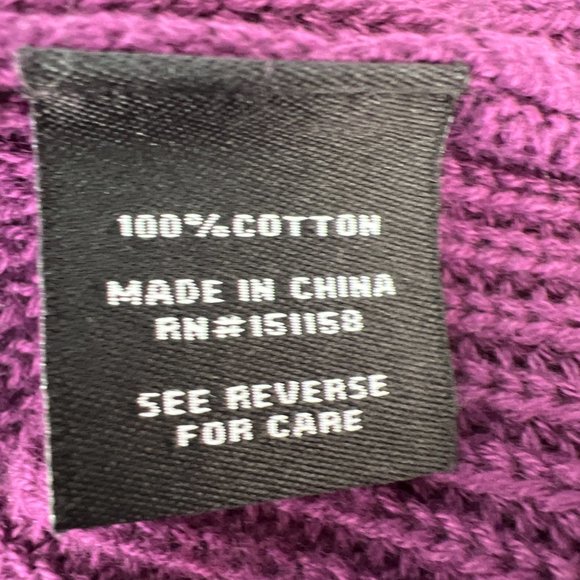 525 America Long Sleeve V-Neck 100% Cotton Pullover Knit Sweater Purple Size S - Picture 6 of 7